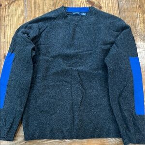 Structure Gray and Blue Crewneck Sweater with Sporty Accents